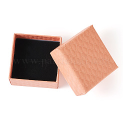 Cajas de almacenamiento de regalo con anillo de cartón con textura de rombo&nbsp;CON-TAC0001-07B