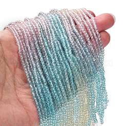 Brins de perles de verre peints transparents&nbsp;LS-DGLA-A034-T2mm-A21