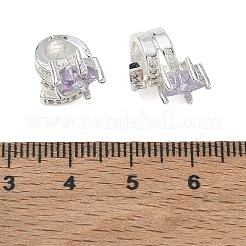 Messing Mikro ebnen Zirkonia European Beads&nbsp;CU-CBAB0CF-08S-01