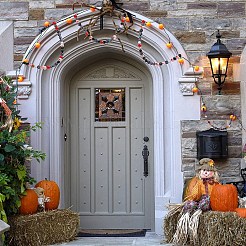 Perline di legno naturale stampate a tema halloween&nbsp;WOOD-YW0001-22