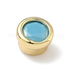 Cabochons plats ronds en laiton micro-pavés de zircone cubique&nbsp;KK-P345-13G-A08