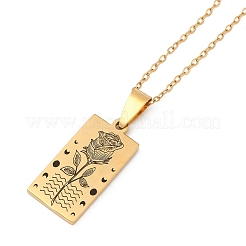 12 collana a catena con ciondolo inciso con carta dei tarocchi in acciaio inossidabile con costellazione&nbsp;PW-WG94DCE-08