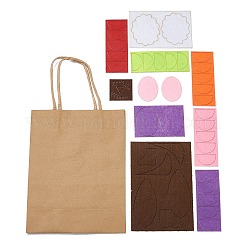 DIY Rechteck mit Hundemuster Kraftpapiertüte Bastelset&nbsp;DIY-F079-14