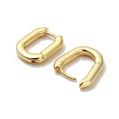 Pendientes de aro de latón ovalados con baño de rejilla&nbsp;KK-S397-25G