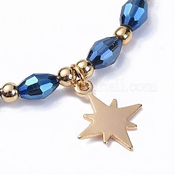 Bracelets de perles tressées en verre galvanoplastie&nbsp;BJEW-JB04307-06