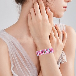 15 Stück handgefertigte Stretch-Armbänder aus Polymer-Tonperlen für Damen&nbsp;BJEW-SW001597
