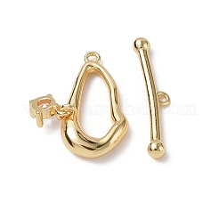 Knebelverschlüsse aus Messing mit durchsichtigem Kubisch Zirkonia-Pavé&nbsp;KK-P223-45G
