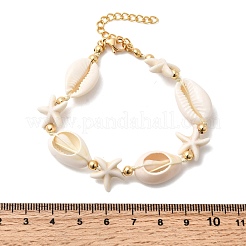 Bracelets en perles de coquillage et d'étoile de mer pour femmes&nbsp;BJEW-F520-05G