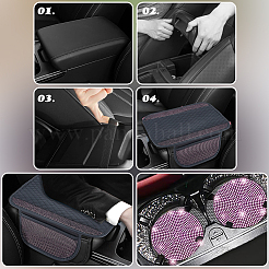 1 Stück glitzernde Mittelkonsolenabdeckung und 2 Stück runde Silikon-Auto-Bechermatten-Sets&nbsp;AJEW-AR0005-53