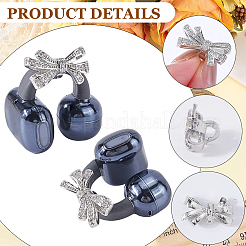 2 Stück Legierung Micro Pave Zirkonia Bowknot Clip&nbsp;AJEW-CP0010-55
