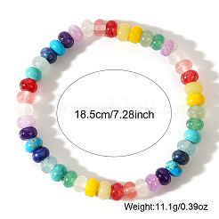 Bracelets extensibles en perles de boulier en pierres précieuses mélangées naturelles pour femmes&nbsp;VF0699