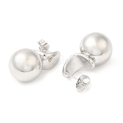 Orecchini pendenti con sfera rotonda in ottone&nbsp;EJEW-K251-02P
