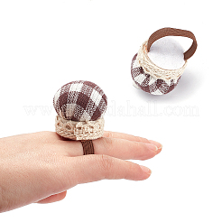 1 Satz quadratisches und ringförmiges Nadelkissen aus Baumwolle aus Polyester&nbsp;AJEW-GF0003-75