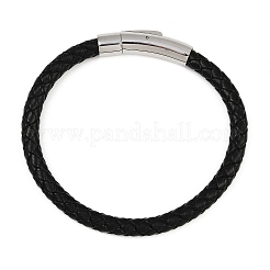 Lederarmband aus geflochtener Kordel mit Verschluss aus 304er Edelstahl für Männer und Frauen&nbsp;BJEW-C021-15