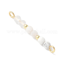 Facettierte runde natürliche Quarzkristall & Howlith & Regenbogen Mondstein Perlen Verbinder Charms&nbsp;PALLOY-JF03530-05