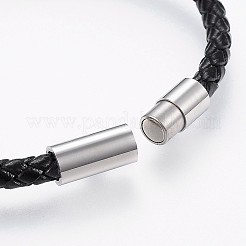 Las pulseras de cuero trenzadas&nbsp;BJEW-K206-B-01