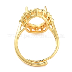 Gestellbeschichtung ovales Messing Mikropflaster Zirkonia verstellbare Ringkomponenten&nbsp;KK-Q819-10G