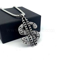 Collares colgantes con signo de dólar de acero inoxidable 304 estilo hip-hop para hombres y mujeres&nbsp;XW0078