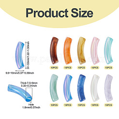 100 Stück 10 Stile zweifarbige Acrylperlen&nbsp;MACR-TA0002-60