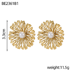 Pendientes de botón de acero inoxidable 304&nbsp;STAS-OY011-50G