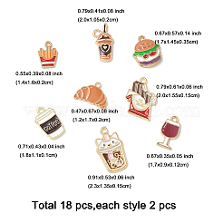 16pcs 8 styles de pendentifs en émail en alliage&nbsp;ENAM-FP0002-50