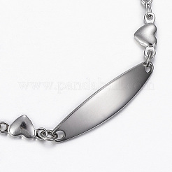 Anlaufgeschützte ID-Armbänder aus Edelstahl 304&nbsp;BJEW-H520-11P