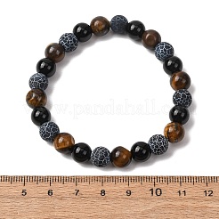 Stretch-Armbänder aus natürlichem Tigerauge&nbsp;BJEW-P398-01B