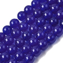 Chapelets de perles de jade blanche naturelle&nbsp;G-H348-8mm-07