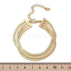 Mehrreihige Schlangenkettenarmbänder aus 304 Edelstahl für Damen&nbsp;BJEW-Z095-01A-G