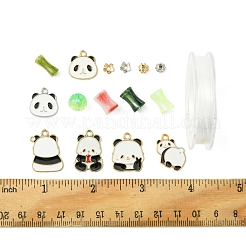 DIY-Schmuckherstellungssets aus Acryl und Emaille-Armbändern mit Bambus und Panda&nbsp;DIY-FS0007-48