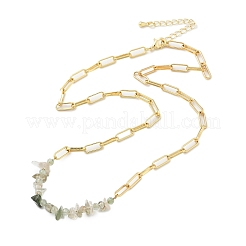Colliers de perles en copeaux de préhnite naturelle&nbsp;NJEW-C070-04G-04