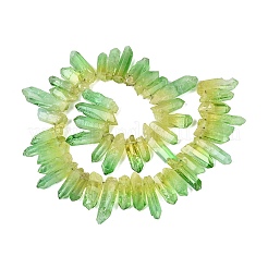 Hilos de cuentas de cristales de cuarzo natural pintados con aerosol en dos tonos&nbsp;G-Q610-03D