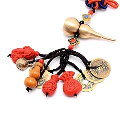 Chinesische Knoten Polyester Quaste Anhänger Dekorationen&nbsp;HJEW-WH0011-09