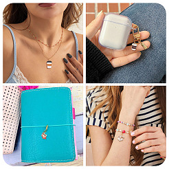 Colgantes de esmalte de aleación 24pcs 6 estilos&nbsp;ENAM-BG0001-07
