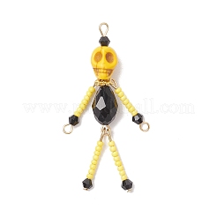 Anhänger mit kleinen Skelettfiguren aus Glasperlen&nbsp;PALLOY-MZ00762
