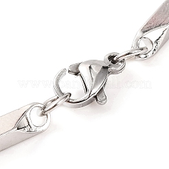 Rechteckige Gliederarmbänder aus anlaufgeschütztem Edelstahl 201 für Damen&nbsp;BJEW-G711-10P