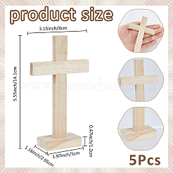 5 Stück Holzkreuz-Displaydekorationen&nbsp;DIY-FH0009-71