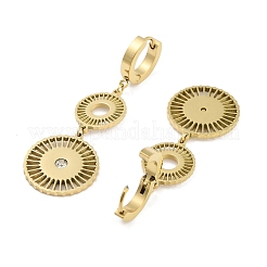 Orecchini pendenti piatti e rotondi in acciaio inossidabile 304&nbsp;EJEW-L283-059G