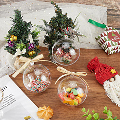 10 Stück transparente Acryl-Weihnachtskugel-Anhänger&nbsp;DIY-CP0013-38B