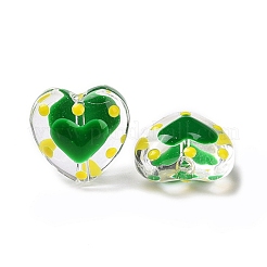 Perline di cuore di vetro&nbsp;GLAA-D005-01C