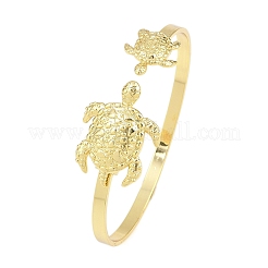Bracelets manchettes en laiton avec organismes marins pour femmes&nbsp;BJEW-D368-03J-G