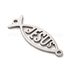 201 Edelstahl hohl Religion Jesus Fisch Anschluss Charms&nbsp;LS-STAS-V014-03P