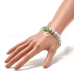Bracciale multifilo con luna e stella&nbsp;BJEW-TA00033-02