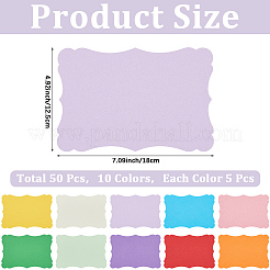 50 tarjeta de felicitación en blanco de papel para manualidades de 10 colores&nbsp;AJEW-CP0010-26B