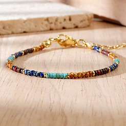 Armbänder aus natürlichem Imperialjaspis und synthetischen Türkisperlen für Damen&nbsp;CX4313