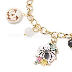 Braccialetti con ciondoli in lega smaltata a tema Halloween per donna&nbsp;BJEW-JB12110-01