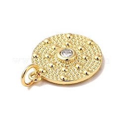 Ciondoli in ottone con placcatura a cremagliera con micro pavé di zirconi chiari&nbsp;KK-H431-21G
