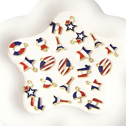 45 pièce 9 styles de pendentifs en alliage émaillé pour le jour de l'indépendance&nbsp;FIND-FS0004-09