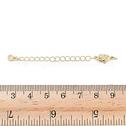 Extensor de cadena de circonita cúbica transparente micro pavé de latón&nbsp;KK-B148-10G-01