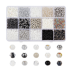 2396pcs 15 Arten Glas Saatperlen&nbsp;SEED-PH0002-39